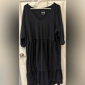 Snag‎ Tights Black Tiered Dress With Pockets